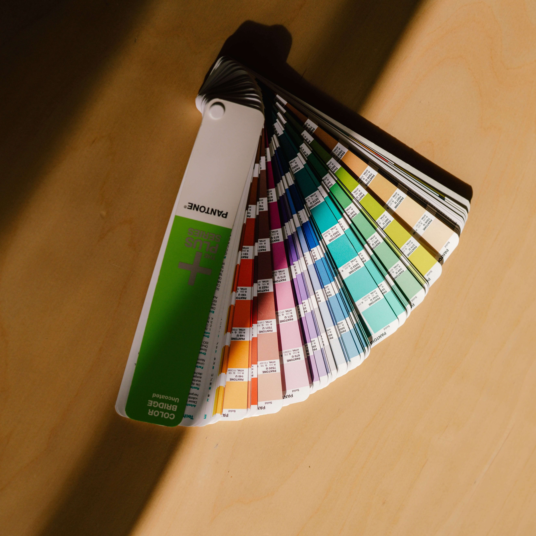 Pantone color swatch guide used for brand identity design work at Verve Agency
